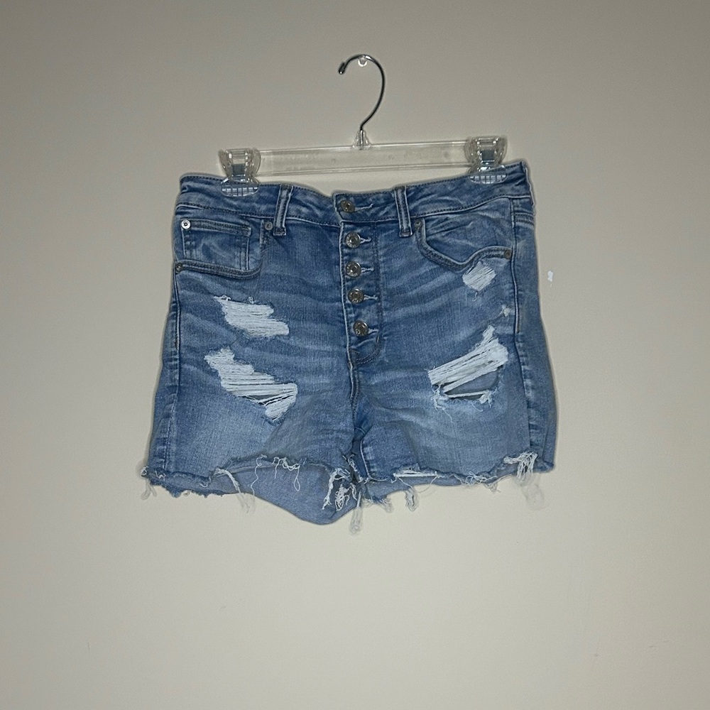 American Eagle Next Level Stretch High Rise Shortie Denim Shorts